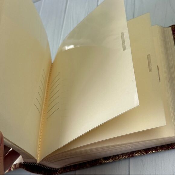 Vintage Photo 50 Page Album Book Burgundy Paisley Gold - Picture 7 of 8